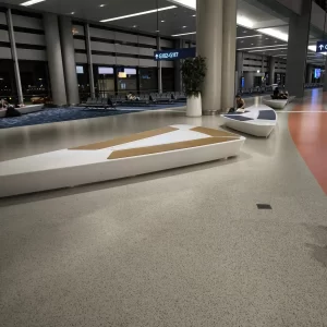 Quiet terminal area at Shanghai airport for a nap