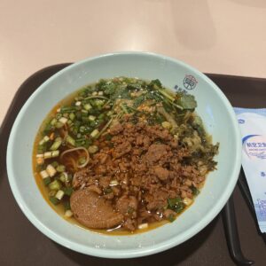 Noodle soup in the airport lounge in Shanghai