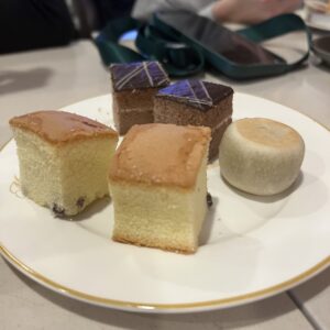 Cakes in the Shanghai airport lounge