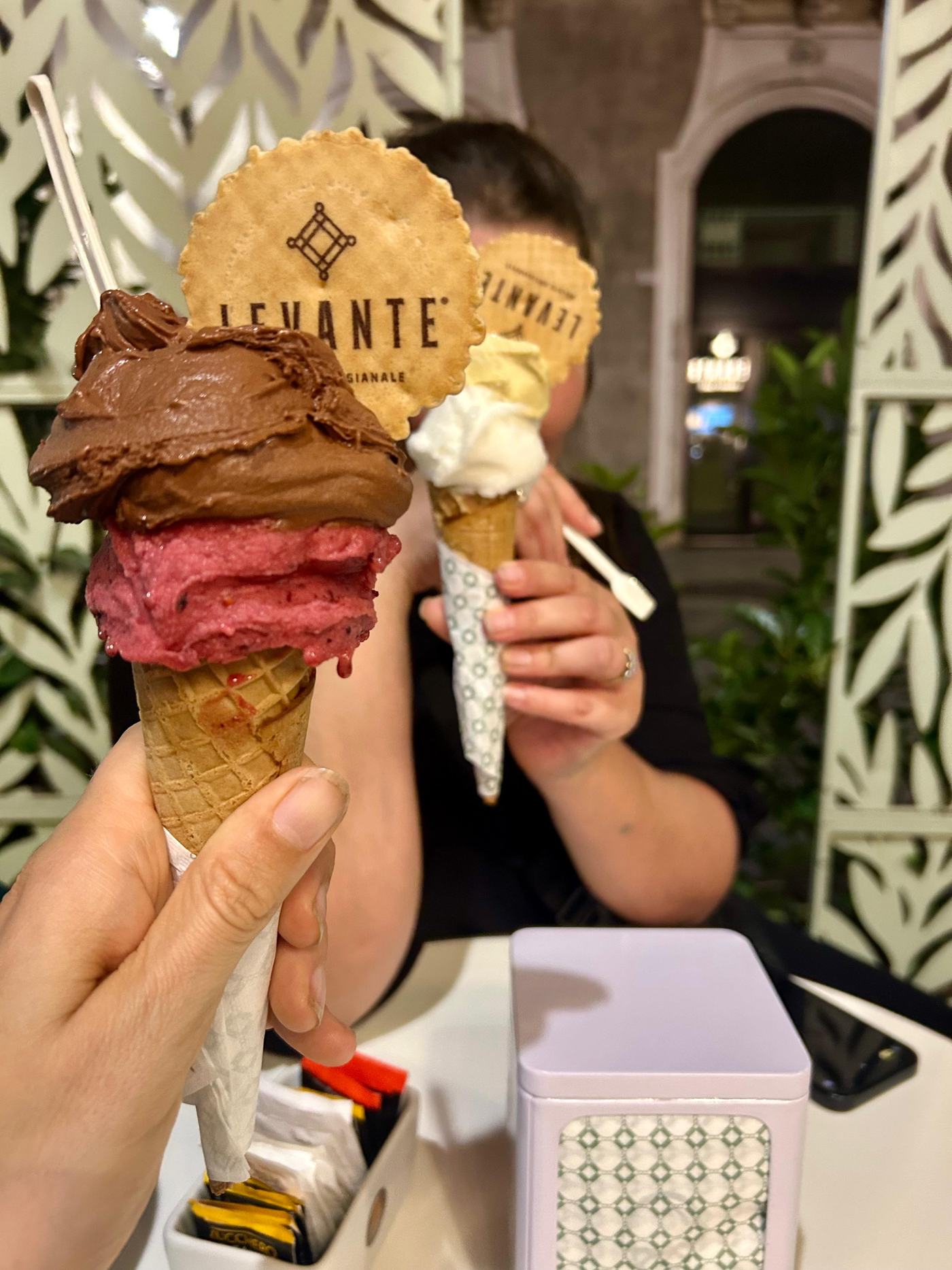 Kopečková zmrzlina z gelaterie v Katánii